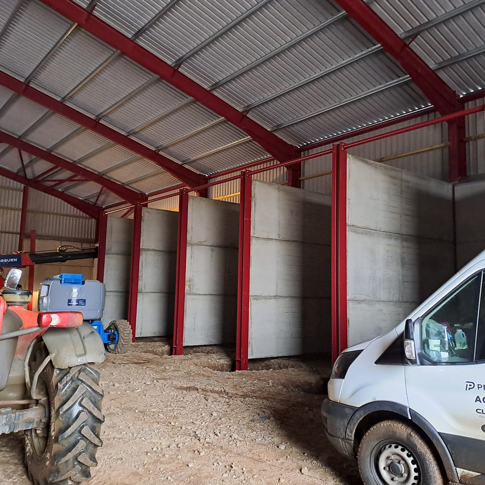 Concrete grain bunkers